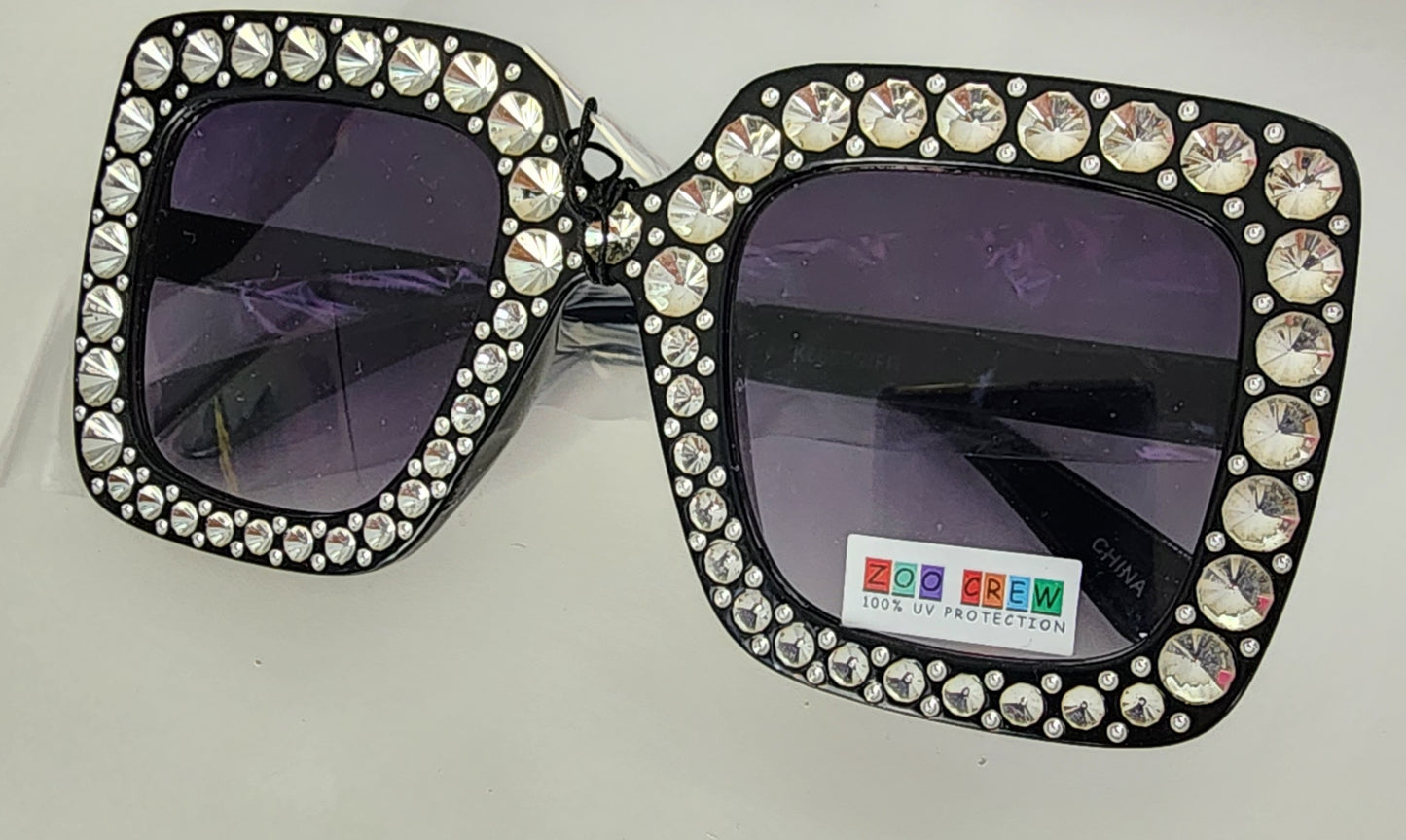 Kids Square Rhinestone Sunglasses
