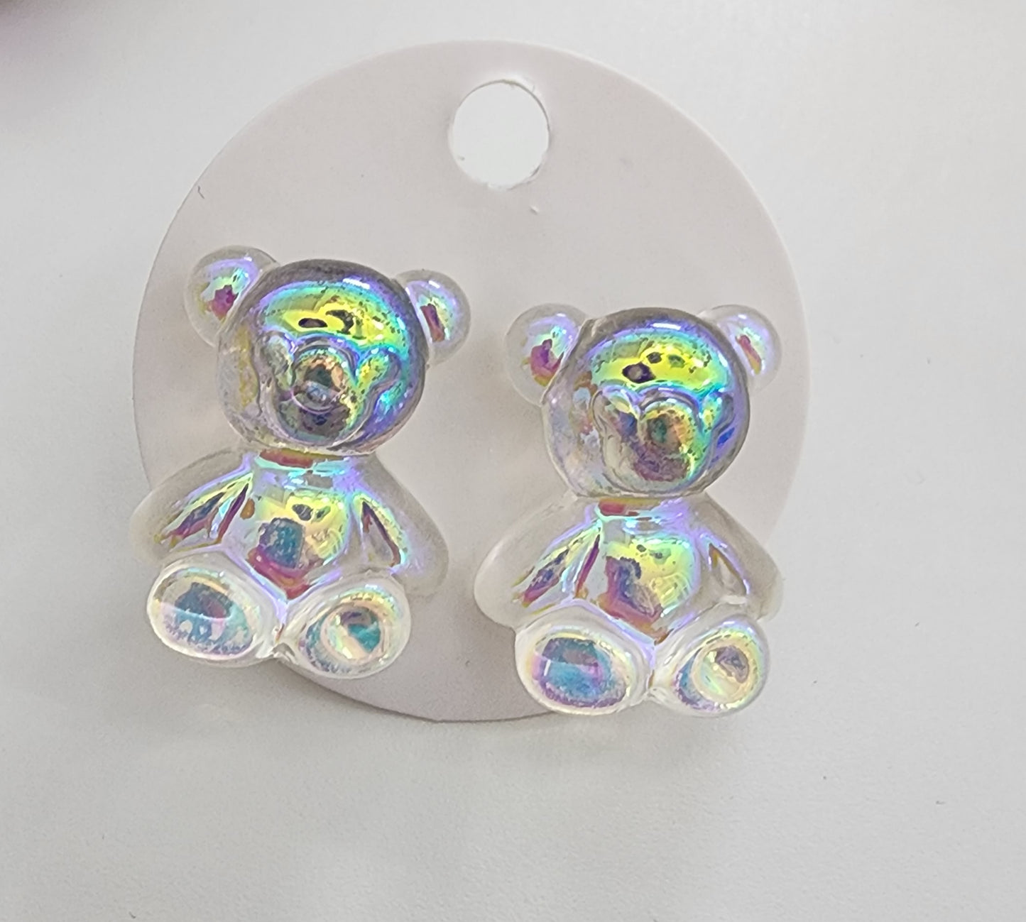 Iridescent Bear Earrings