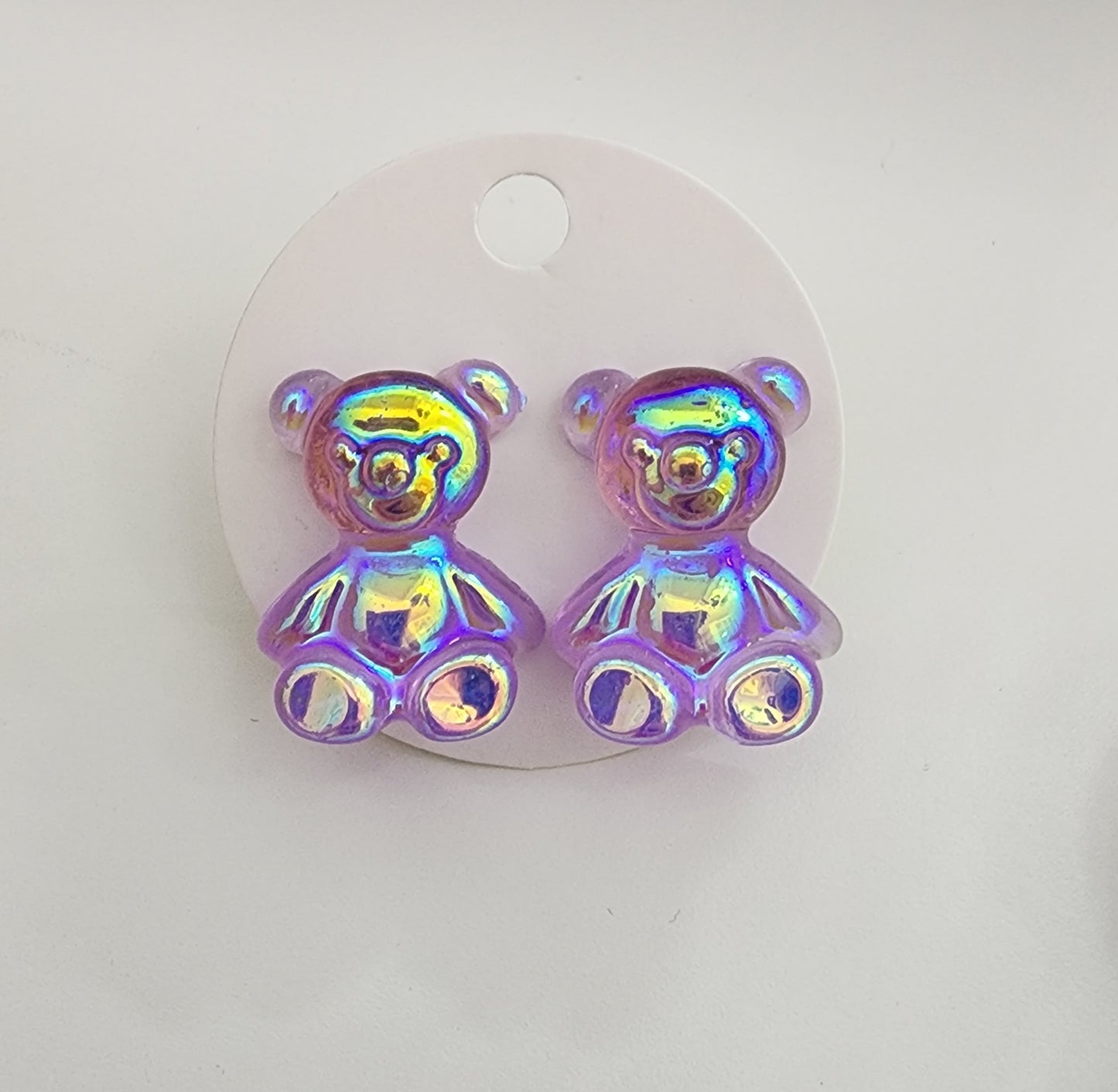 Iridescent Bear Earrings