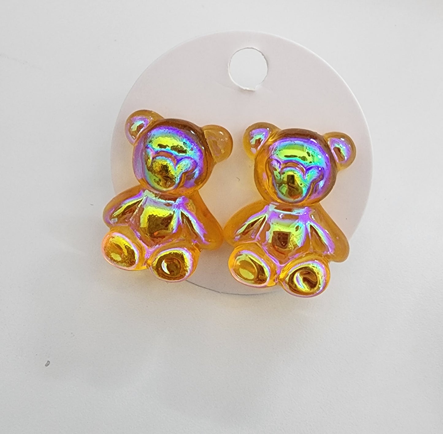 Iridescent Bear Earrings