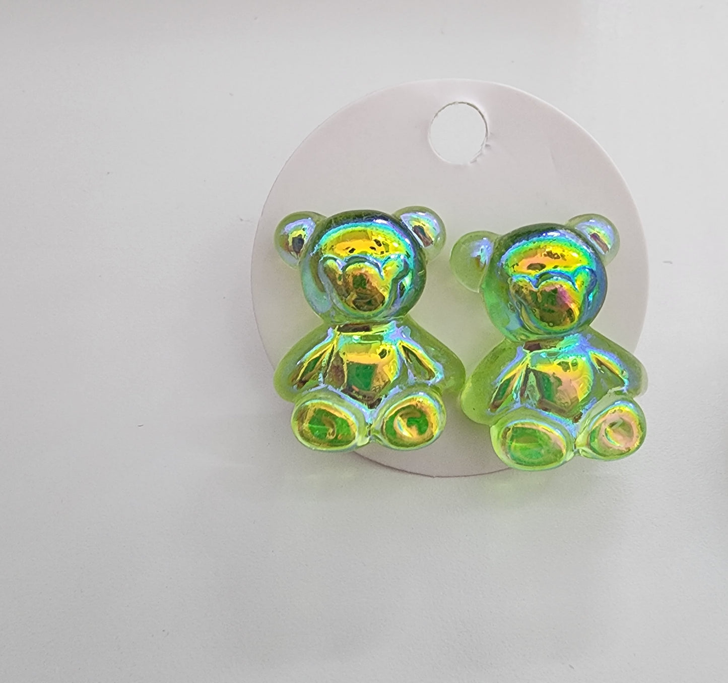 Iridescent Bear Earrings