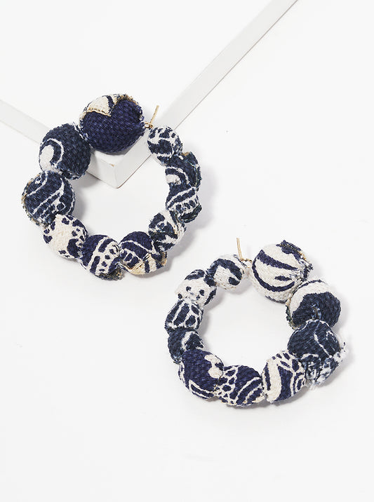 Fabric Wrapped Bead Hoops
