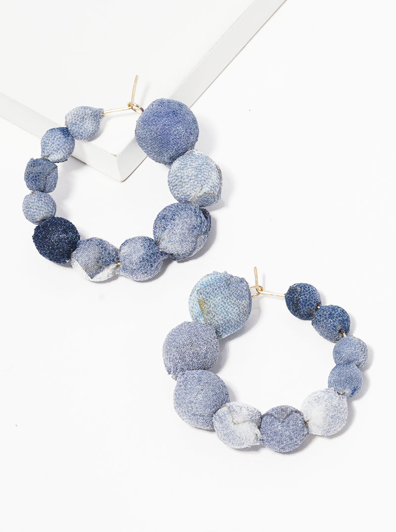 Fabric Wrapped Bead Hoops