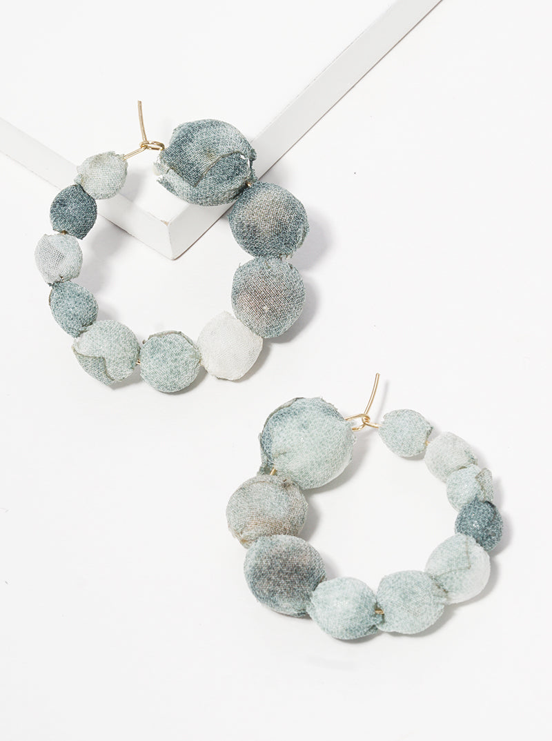 Fabric Wrapped Bead Hoops