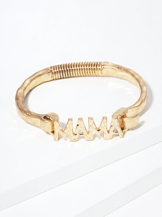 Hammered MAMA Bangle Bracelet