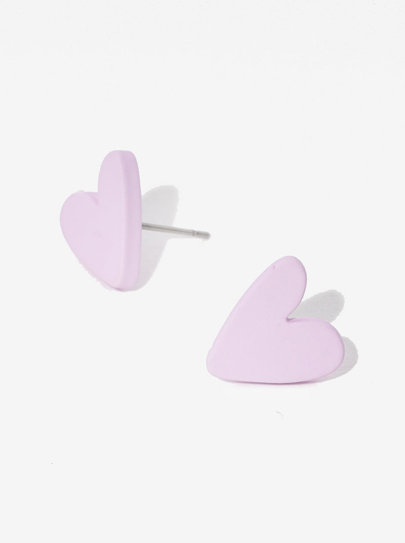 Polymer Clay Heart Post Stud Earrings