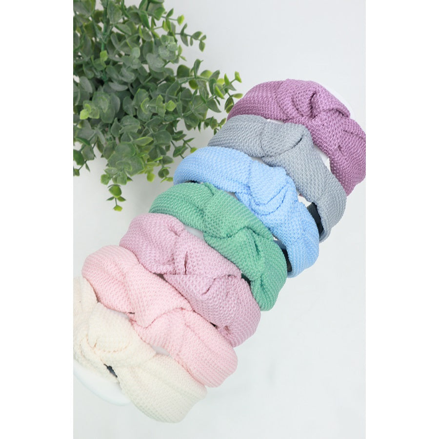Solid Waffle Center Knotted Headband