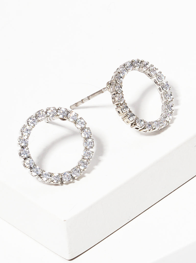 12mm Round CZ Post Stud Earrings