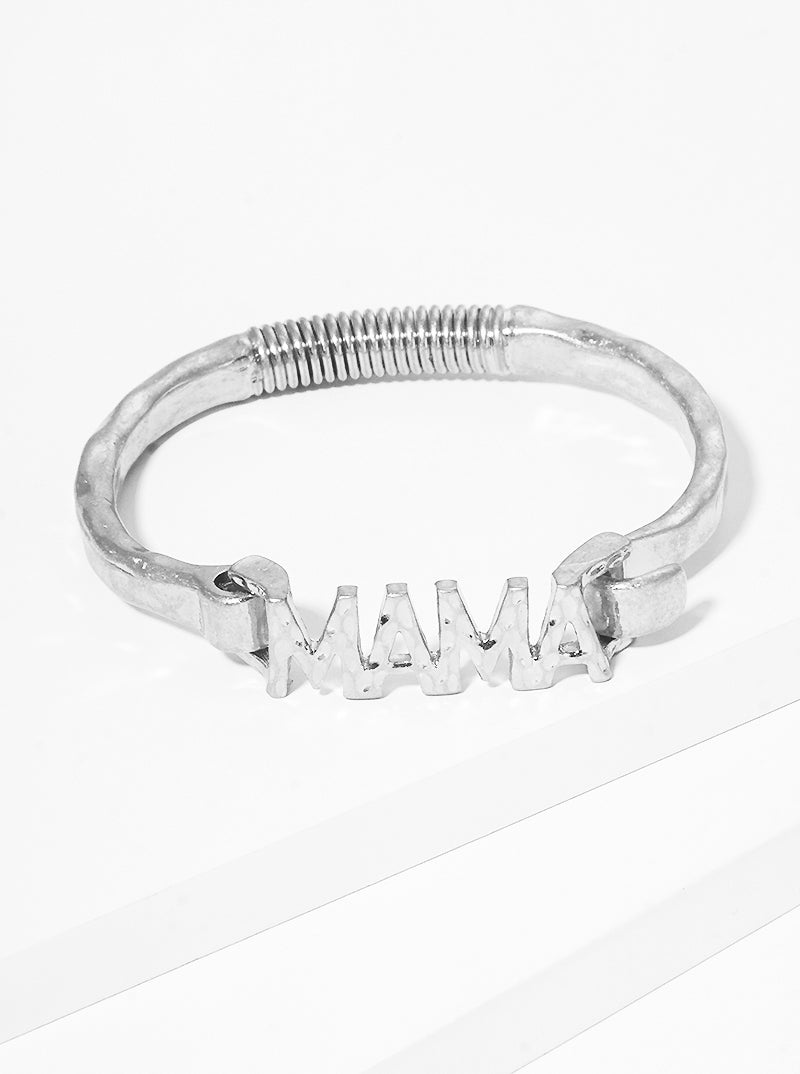 Hammered MAMA Bangle Bracelet