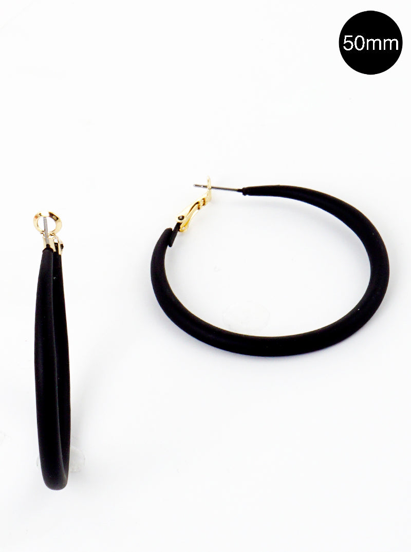 Matte Color Coated Hoop Earrings