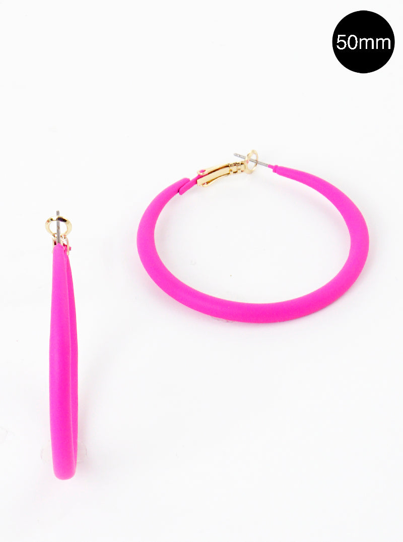 Matte Color Coated Hoop Earrings