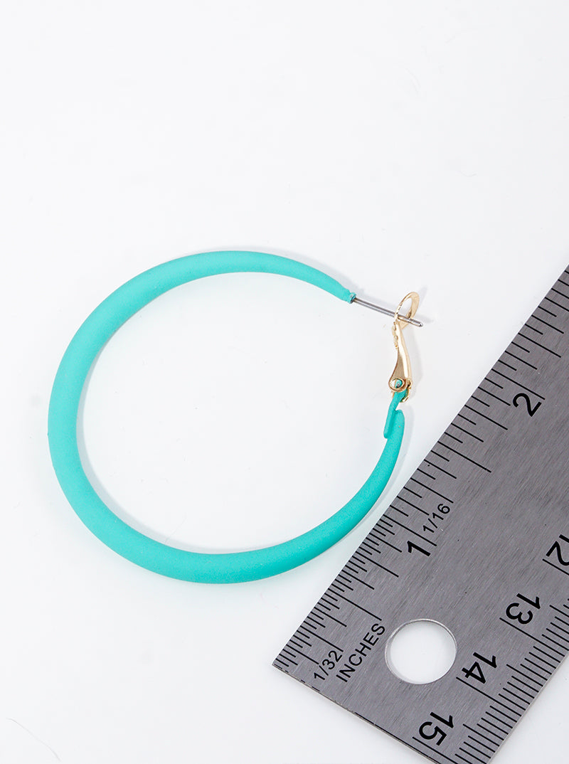 Matte Color Coated Hoop Earrings