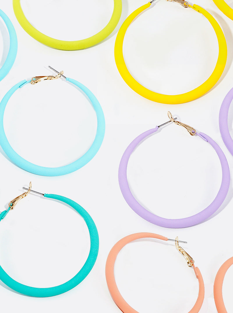 Matte Color Coated Hoop Earrings