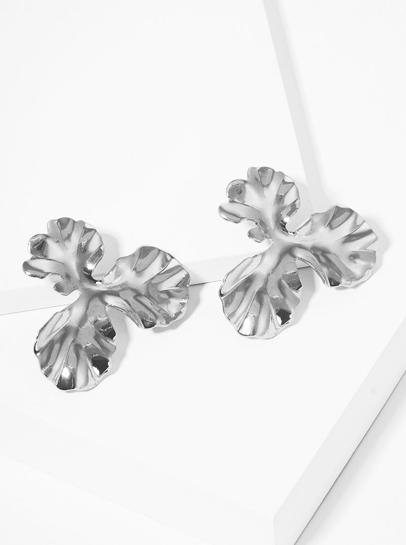 Organic Shaped Metal Post Earrings