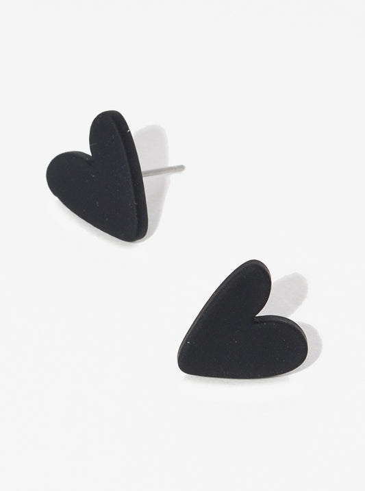 Polymer Clay Heart Post Stud Earrings